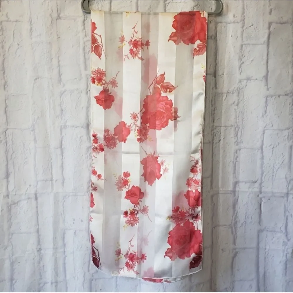 VINTAGE Sheer Floral Scarf
